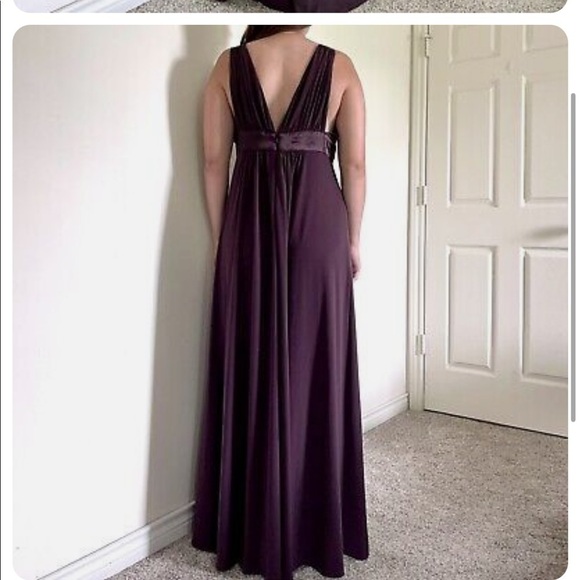 David’s Bridal bridesmaid dress full length V-neck style number F13095 size 4 - Picture 2 of 9